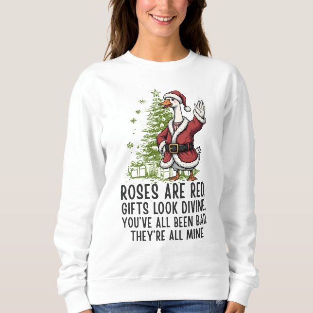 Santa Goose On The Loose - Funny Christmas Gift T Shirt (Framsida)