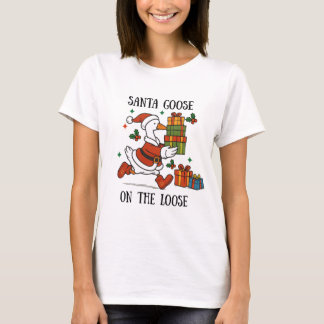 Santa Goose On The Loose Julfirande Kostym T Shirt
