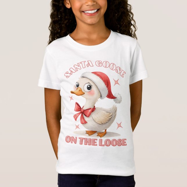 Santa Goose på slätten - en fin julgås T Shirt (Framsida)