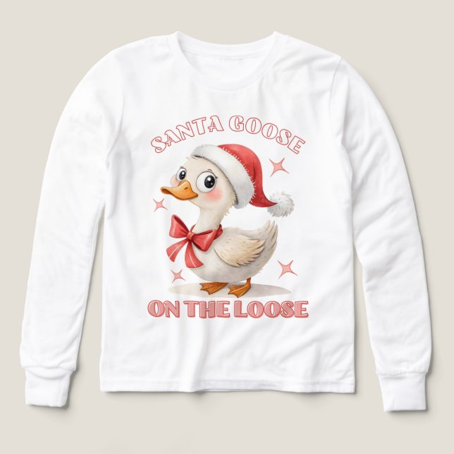 Santa Goose på slätten - en fin julgås T Shirt (Design framsida)