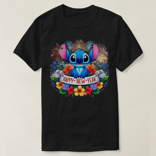 Santa Gott nytt år Stitch T Shirt (Design framsida)