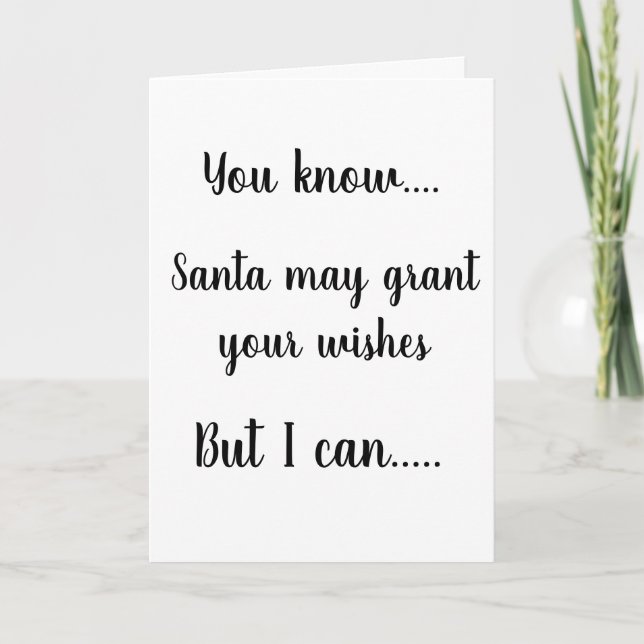 **SANTA GRANTS ÖNSKEMÅL—I GE DU KISSES** KORT (Framsida)