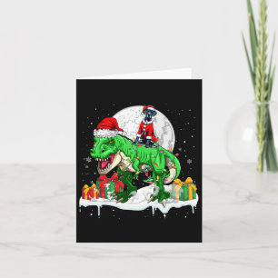 Santa Great dane Riding T-rex-julägare Kids Kort