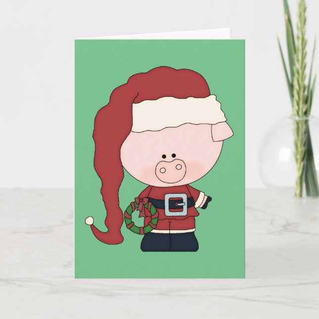 Santa grisjulkort helgkort (Framsida)