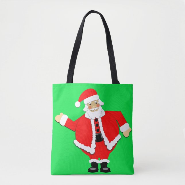 Santa Grönt Tote Bag Tygkasse (Framsida)