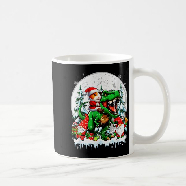 Santa Guinea G Riding T-rex Gnomes Christmas Trees Kaffemugg (Höger)