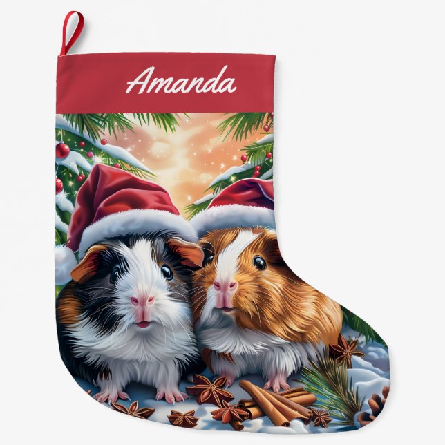 Santa Guinea Grisar Stor julklapp Stor Julstrumpa (Framsidan)