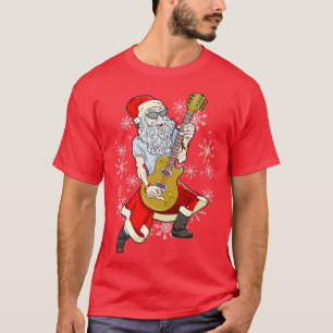 Santa Guitarist Musician Sten Bass Guitar Player M T Shirt
