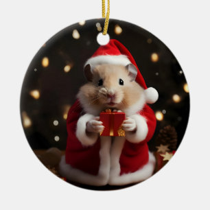 Santa Hamster jul Julgransprydnad Keramik