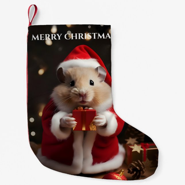 Santa Hamster jul Stocking Liten Julstrumpa (Framsidan)