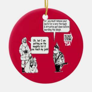 SANTA HANDLAG MIN SVART FÖR SKRÄP TSA JULGRANSPRYDNAD KERAMIK