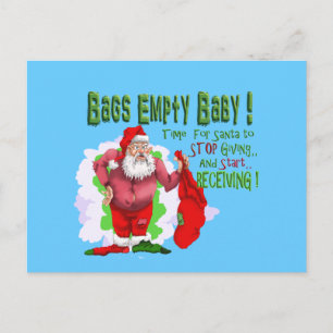 santa hänger lös den tomma roliga jultecknaden helg vykort