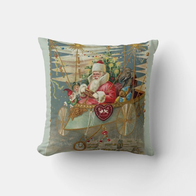 Santa & Hans Fantastisk som flyger Maskin Dekorati Kudde (Framsida)