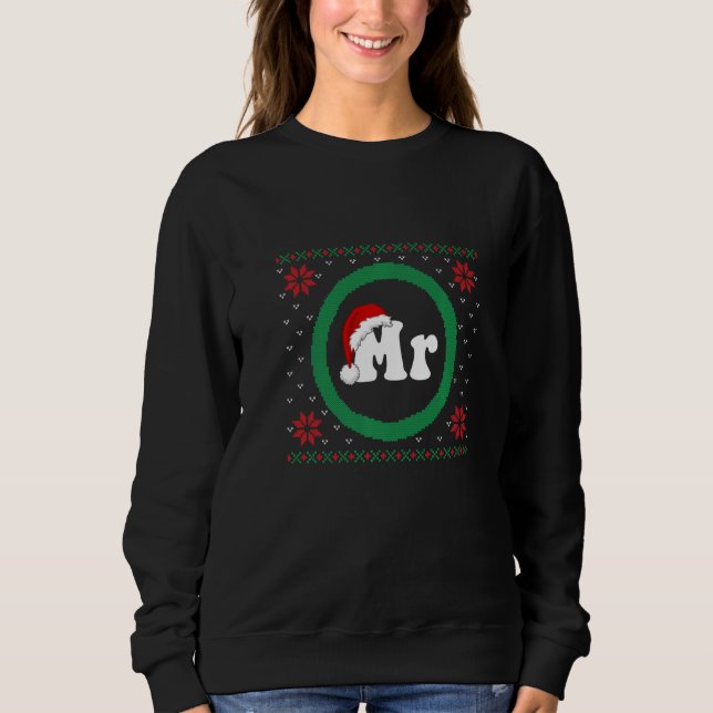 Santa Hans och Hers Matching Par Ugly Ch T Shirt (Framsida)