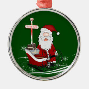 Santa & Hans Sleigh-jul Julgransprydnad Metall