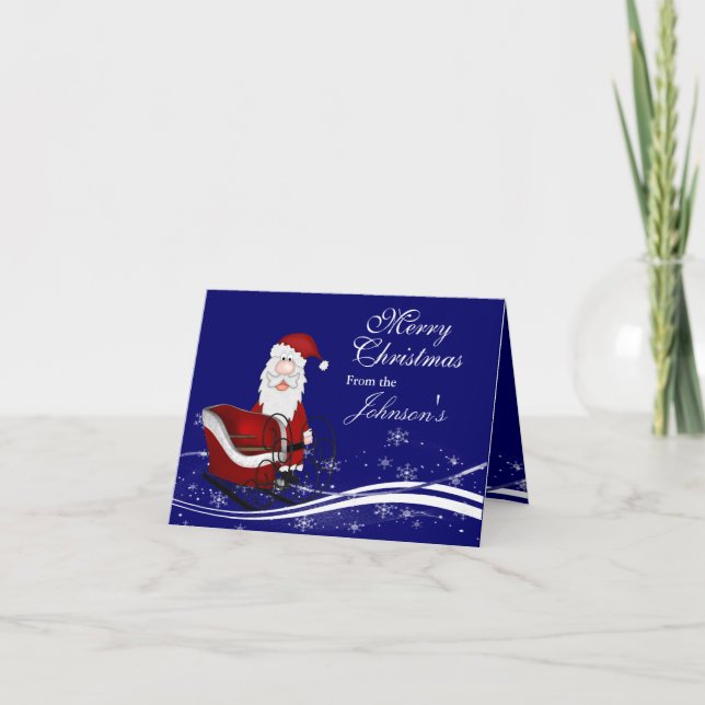 Santa & hans Sleighjul Helgkort (Framsida)