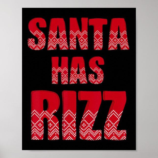 Santa Has Rizz - Funny Gen Alpha Slang jul T Poster (Framsidan)