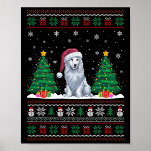 Santa Hat Akbash Hund Ljus Ugly Sw Poster