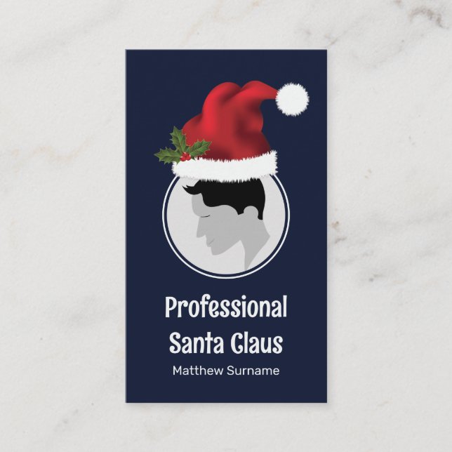 Santa Hat Anpassningsbar Photo Template Profession Visitkort (Framsida)