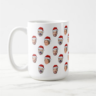 Santa Hat Ansikte 3 Photos Family julgåva Kaffemugg