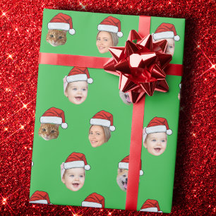 Santa Hat Ansikte Anpassningsbar Family 5 Foton ju Presentpapper