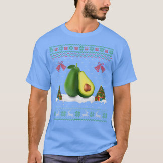 Santa Hat Avocado Fruit Julafton Lighting Ugly Avo T Shirt