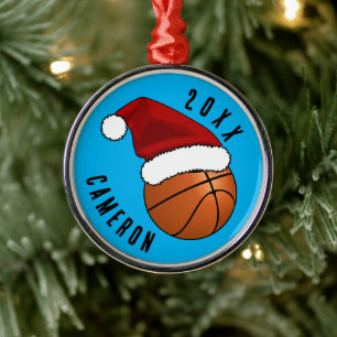 Santa Hat Basketball jul Julgransprydnad Metall