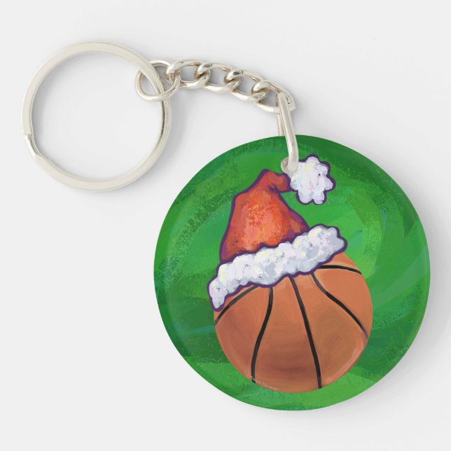 Santa Hat Basketball på Grönt (Framsidan)