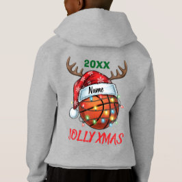  Santa Hat Basketball Reindeer Christmas Fun Sport T Shirt