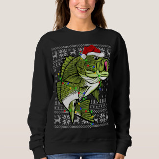 Santa Hat Bass Fish Julafton Lighting Ugly Bass Kr T Shirt