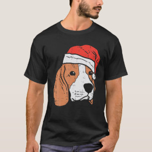 Santa Hat Beagle Pajamas jul Julafton Pjs Hund Lo T Shirt