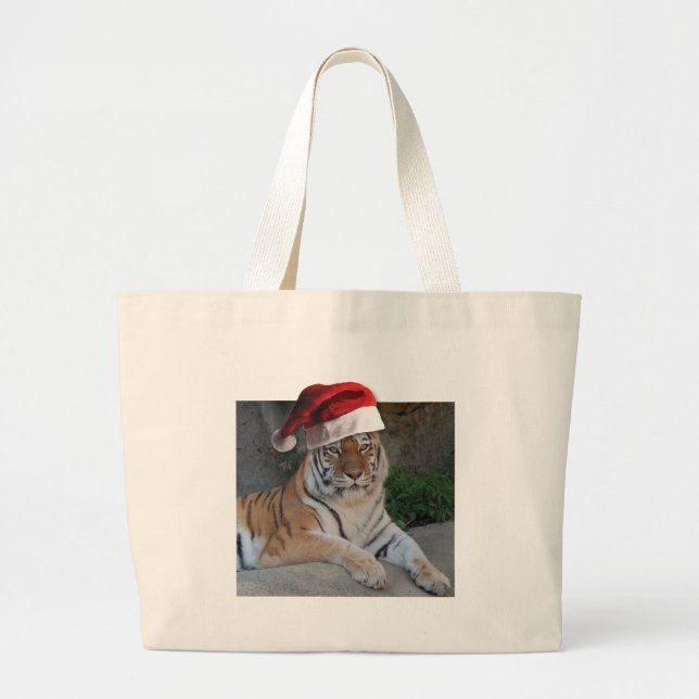 Santa Hat Bengal Tiger Jumbo Tygkasse (Framsidan)