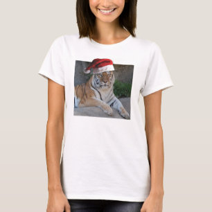 Santa Hat Bengal Tiger Tee