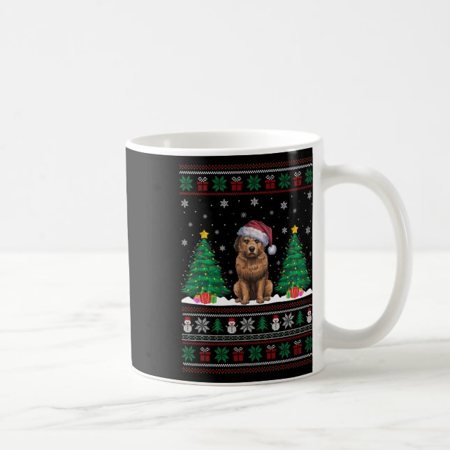 Santa Hat Briard Hund Ljus Ugly Sw Kaffemugg (Höger)