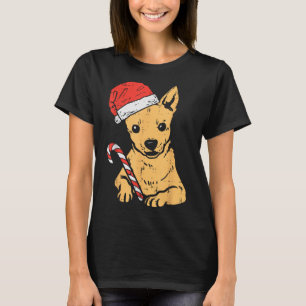 Santa Hat Chihuahua Chiwawa Hund jul Julafton T Shirt