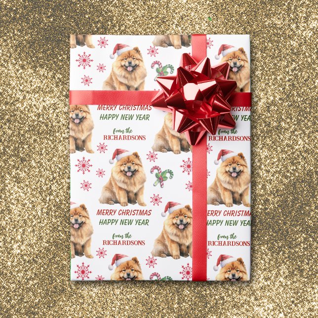 Santa Hat Chow Chow Hund jul Presentpapper (Skapare uppladdad)