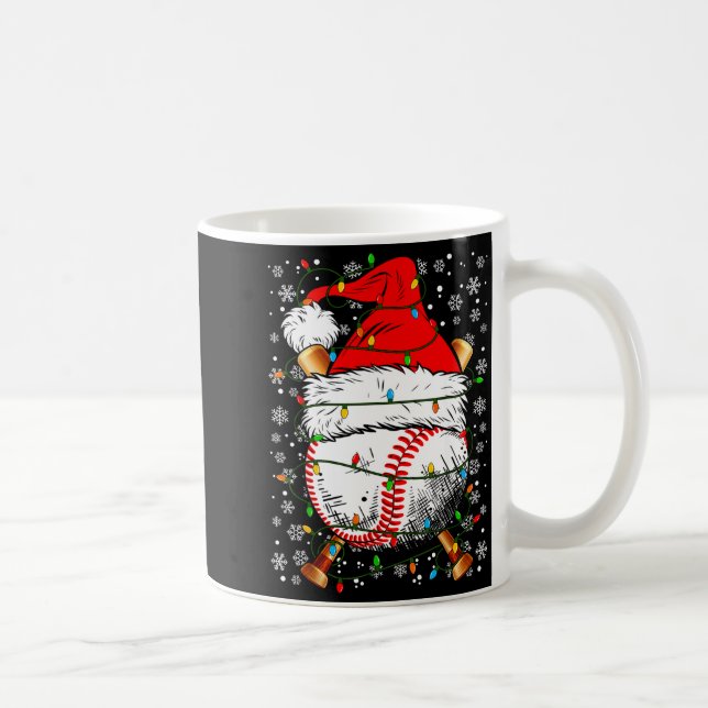 Santa Hat Christmas Baseball Player Srts For Men B Kaffemugg (Höger)
