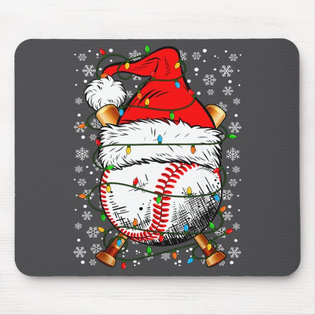 Santa Hat Christmas Baseball Player Srts For Men B Musmatta (Framsidan)