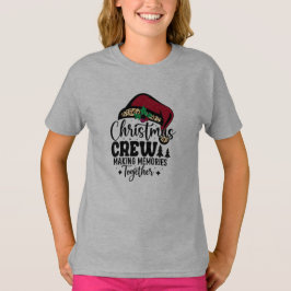 Santa Hat Christmas Crew Matching Family T Shirt