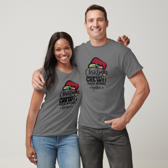 Santa Hat Christmas Crew Matching Family T Shirt (Unisex)