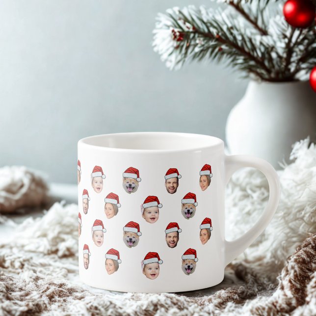 Santa Hat Custom Family Face 4 Photos Christmas Espressomugg (Skapare uppladdad)
