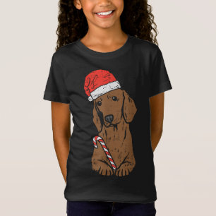 Santa Hat Dachshund Wiener Hund jul Julafton T Shirt