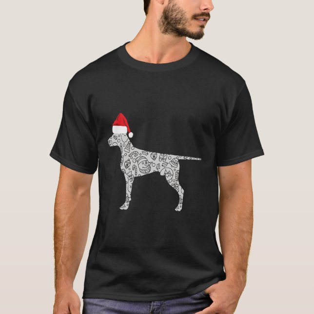 Santa Hat Doberman jul Hund älskare T Shirt (Framsida)