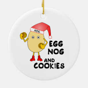 Santa Hat Egg Nog Julgransprydnad Keramik