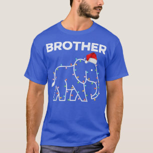 Santa Hat Elephant Julafton Ljus Brother Elephant T Shirt