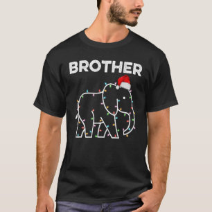 Santa Hat Elephant Julafton Ljus Brother Elephant  T Shirt