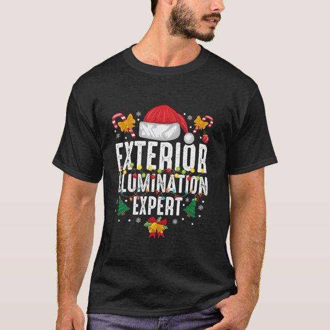 Santa Hat Exterior Illumination Expert jul N T Shirt (Framsida)
