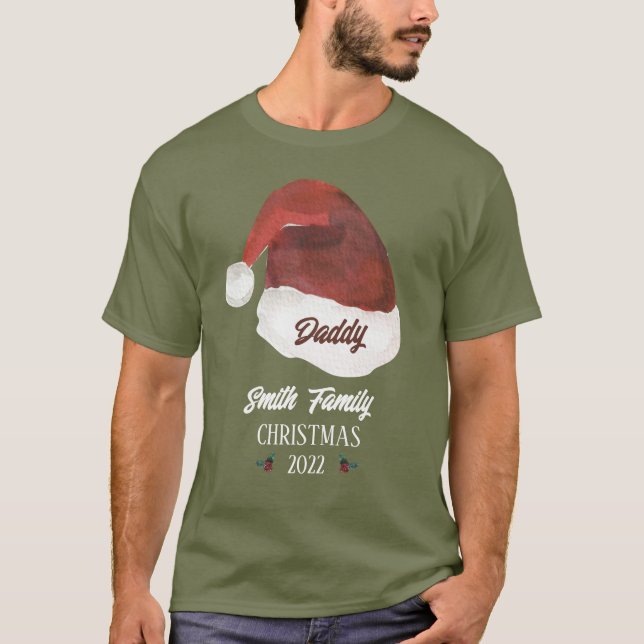 Santa Hat-familjen, Monogram jul T Shirt (Framsida)
