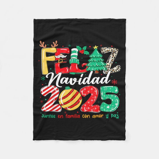 Santa Hat Family Christmas Matching Funny Feliz Na Fleecefilt (Framsidan)