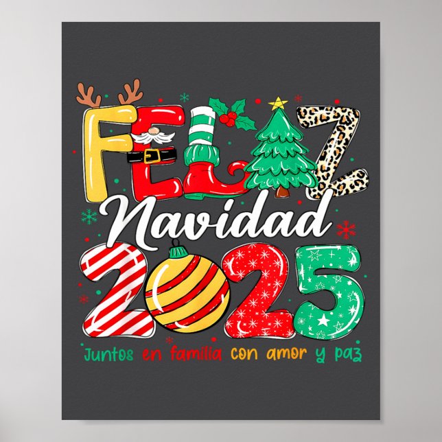 Santa Hat Family Christmas Matching Funny Feliz Na Poster (Framsidan)